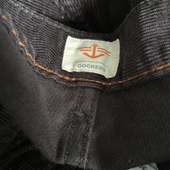 DOCKERS Straight Fit Black Corduroy Pants Size 36 - Picture 6 of 9